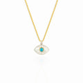 Mother-of-Pearl Eye Gold Plated Silver Necklace 