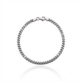 GJ Curb Chain Thin Oksitli Gümüş Bileklik