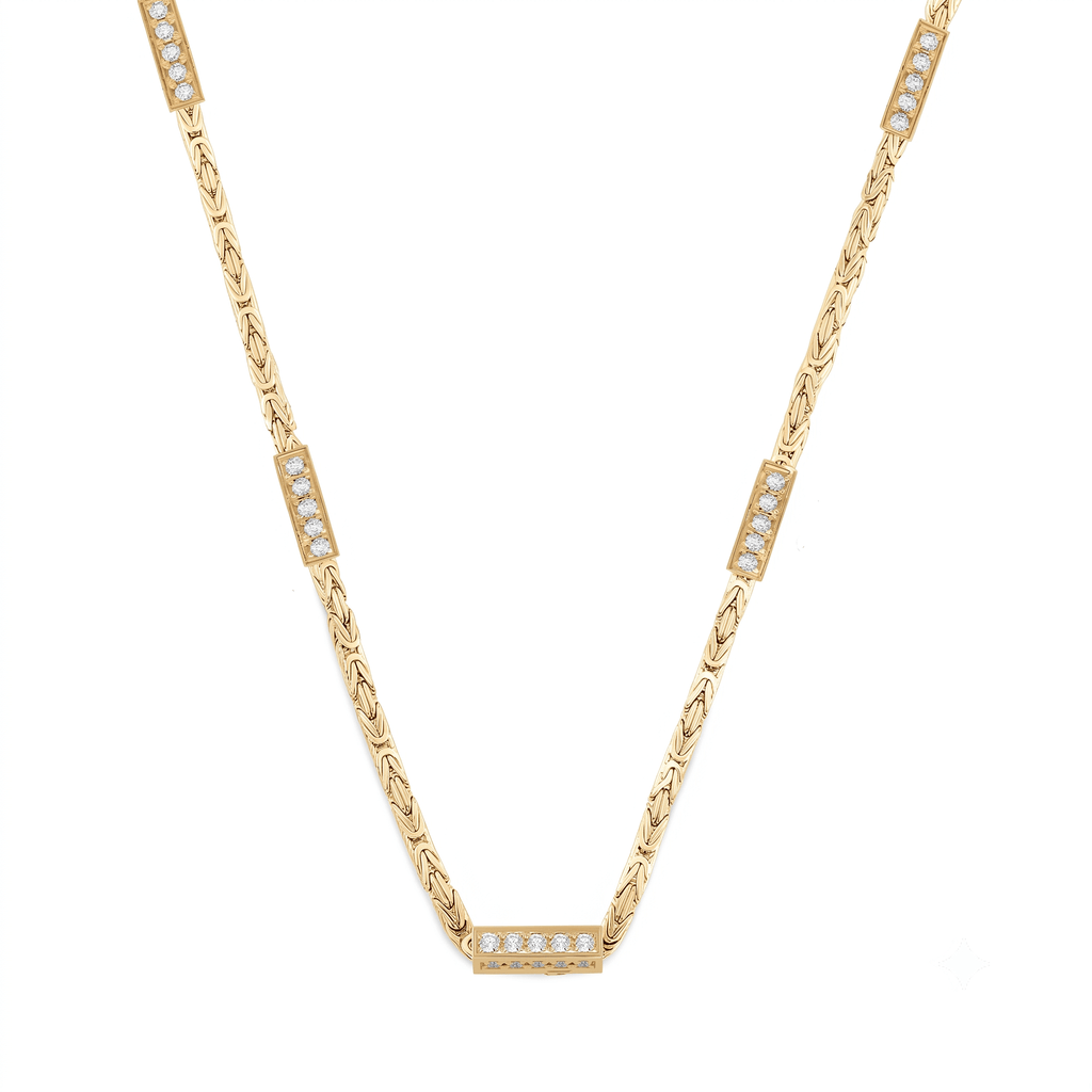 GJ Kral Chain Beyaz Taşlı Gümüş Kolye