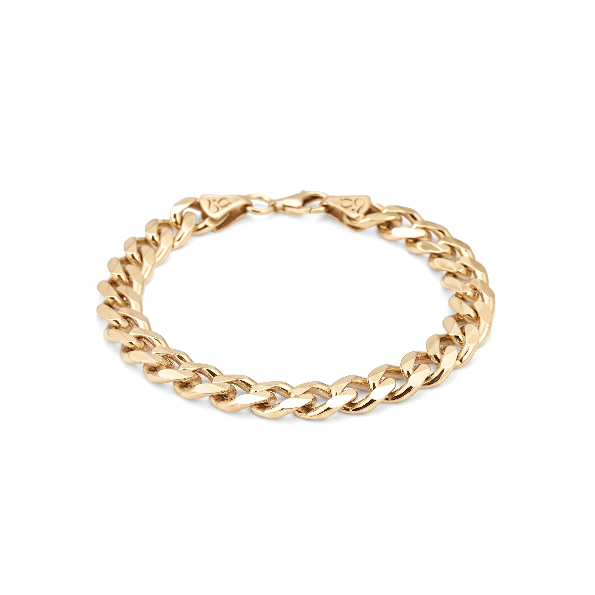 GJ Curb Chain Altın Kaplama Gümüş Bileklik