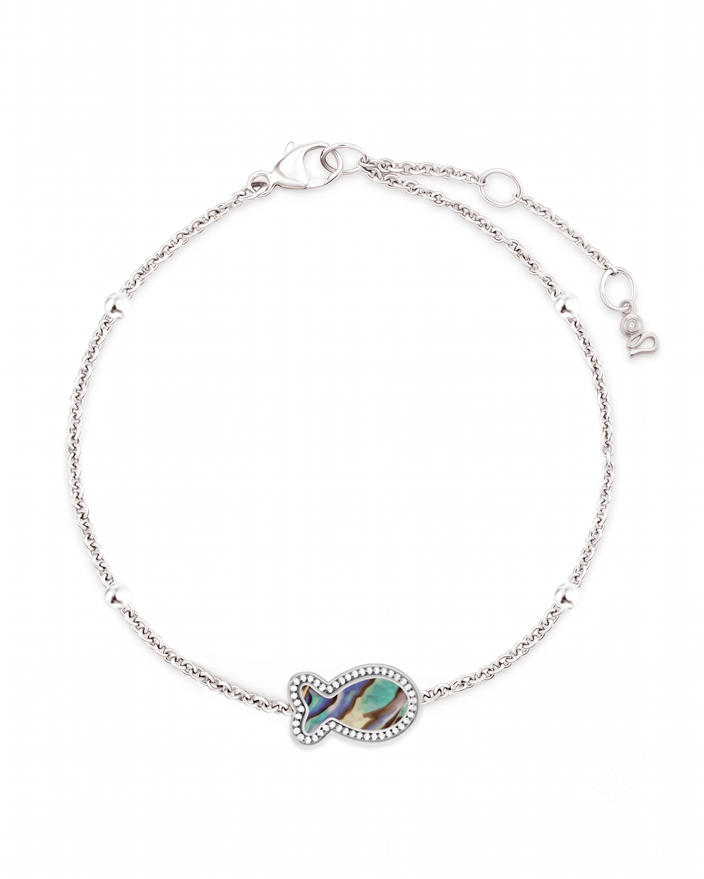 "Mini" Fish Ocean Pearl Silver Bracelet