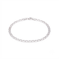 GJ Bar Chain Silver Bracelet 