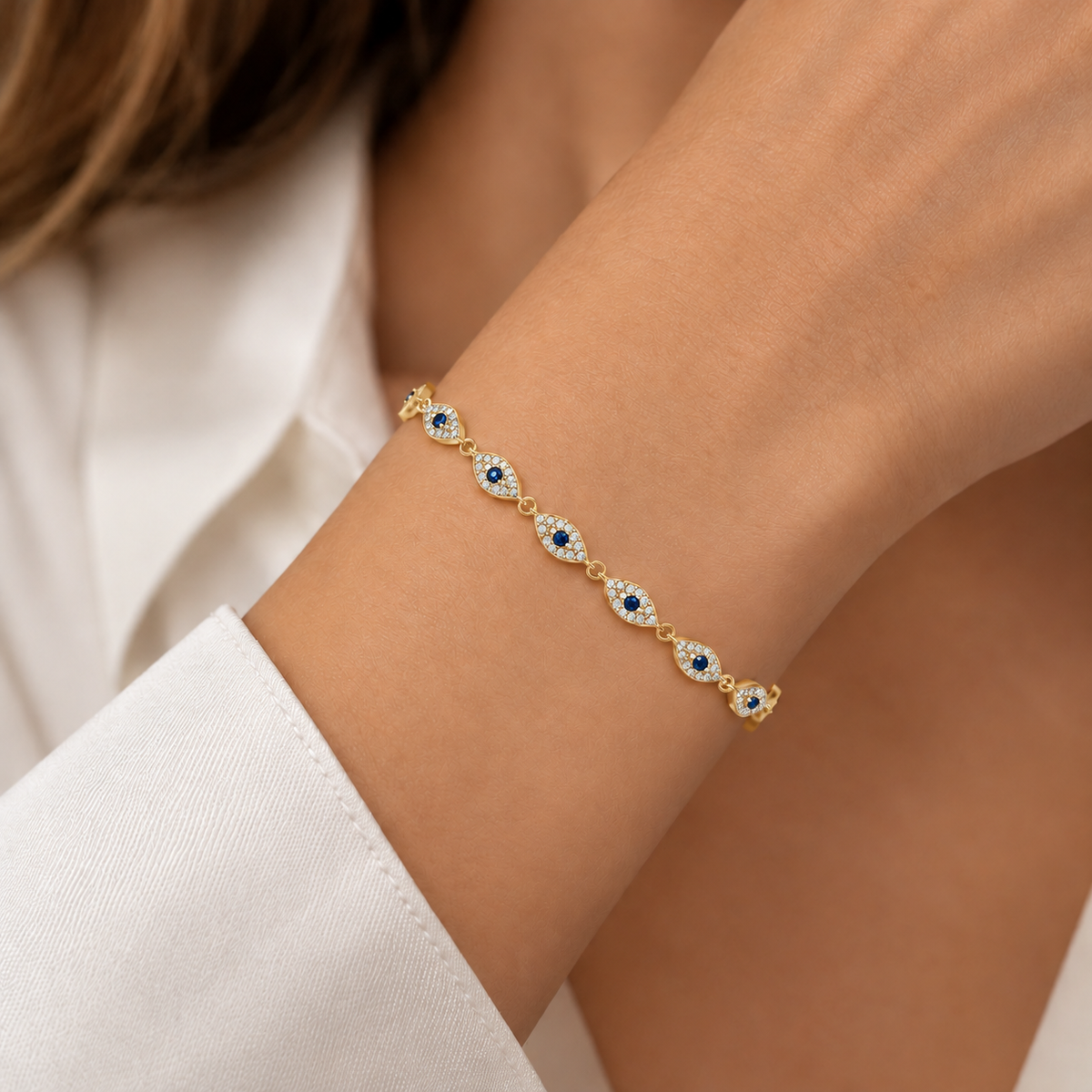 Marquise Eye Silver Bracelet 