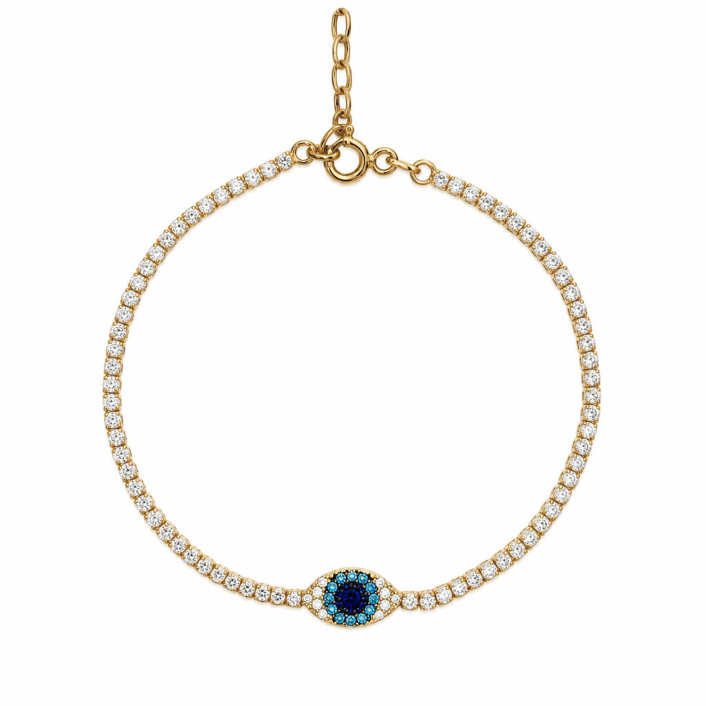Zircon Stone Eye Silver Waterway Bracelet 