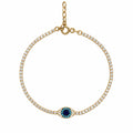 Zircon Stone Eye Silver Waterway Bracelet 