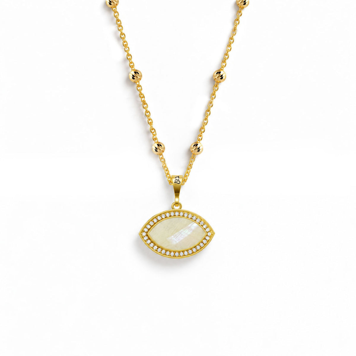 Marquise Mother-of-Pearl Silver Necklace 