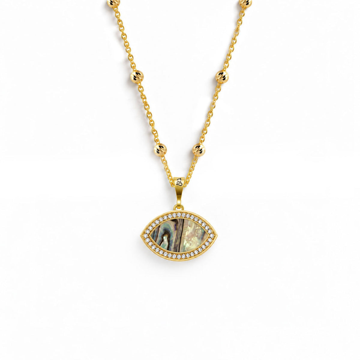 Marquise Ocean Mother-of-Pearl Silver Necklace 