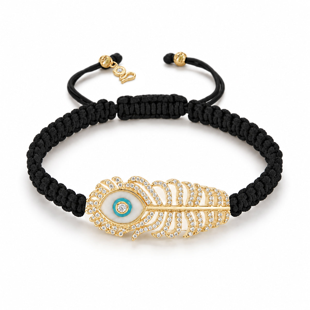 Feather Eye Macrame Bracelet 