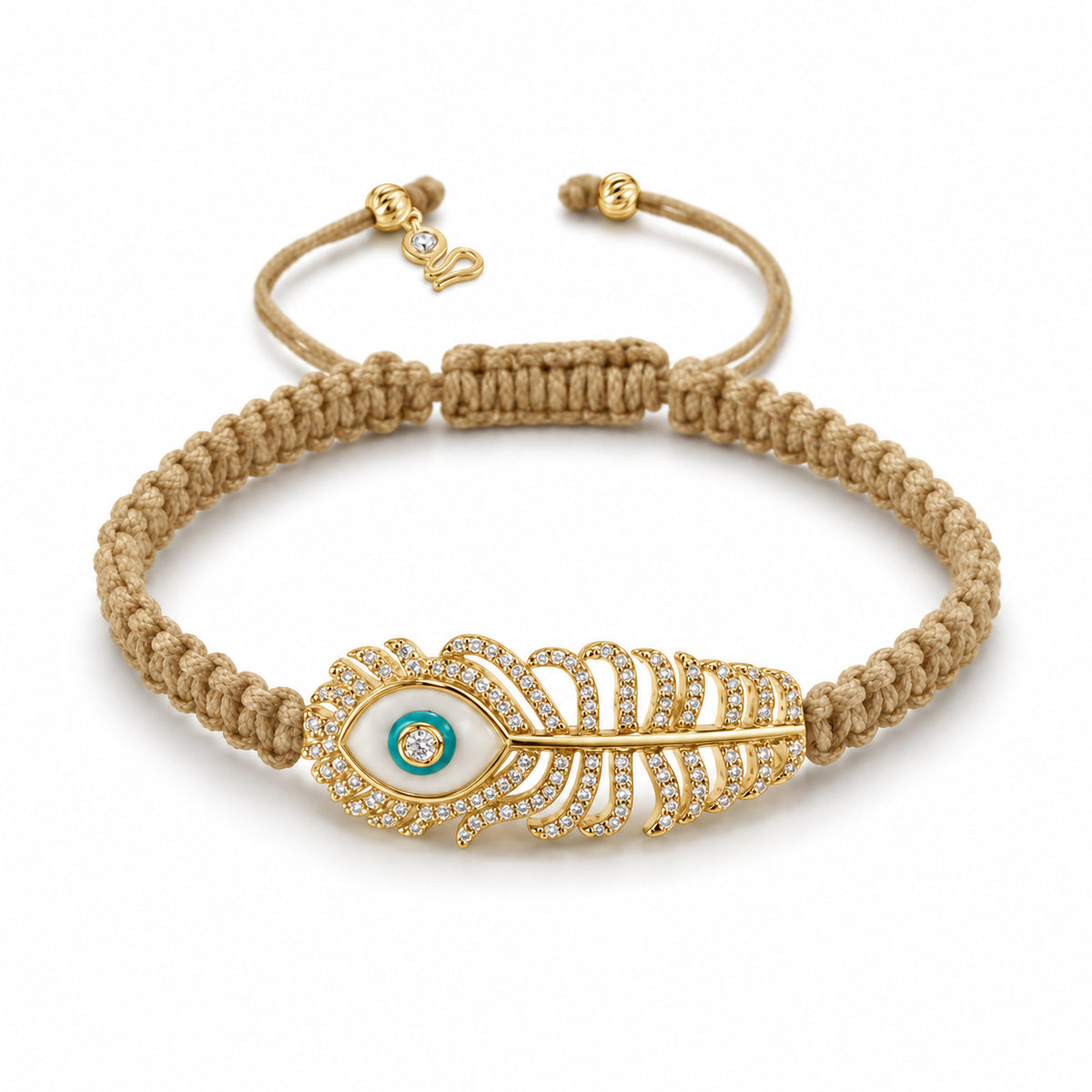 Feather Eye Macrame Bracelet 