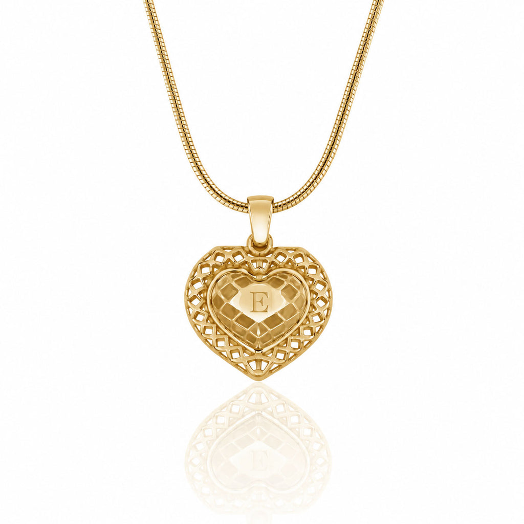 Heart Evil Eye Enamel Gold Plated Silver Necklace 