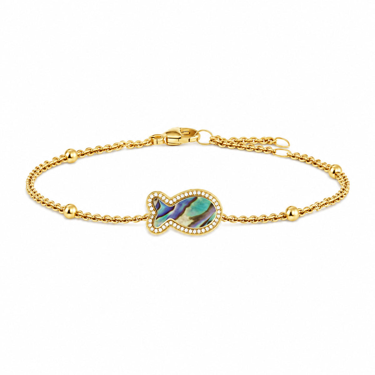 "Mini" Fish Ocean Pearl Silver Bracelet