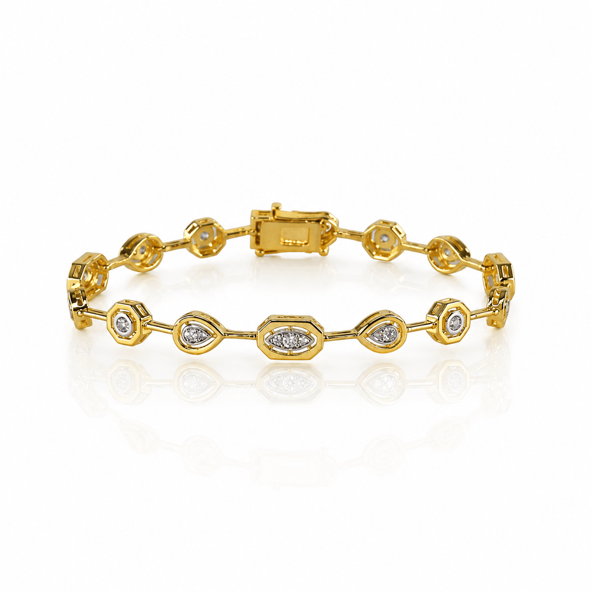 Mixed Vibe Zircon Stone Silver Bracelet