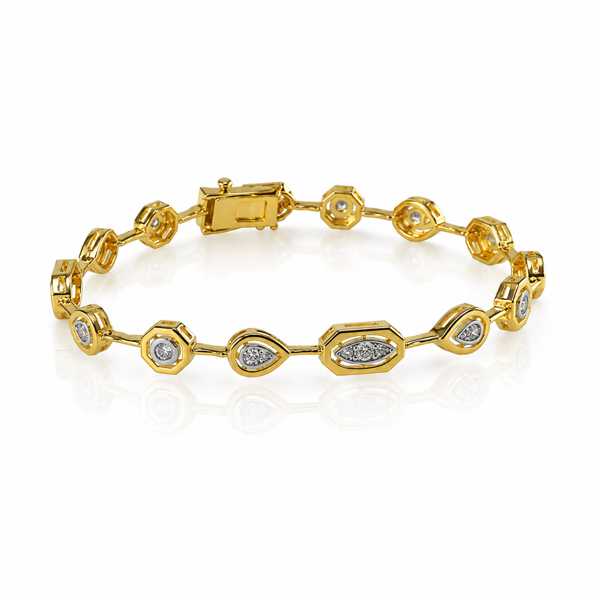 Mixed Vibe Zircon Stone Silver Bracelet