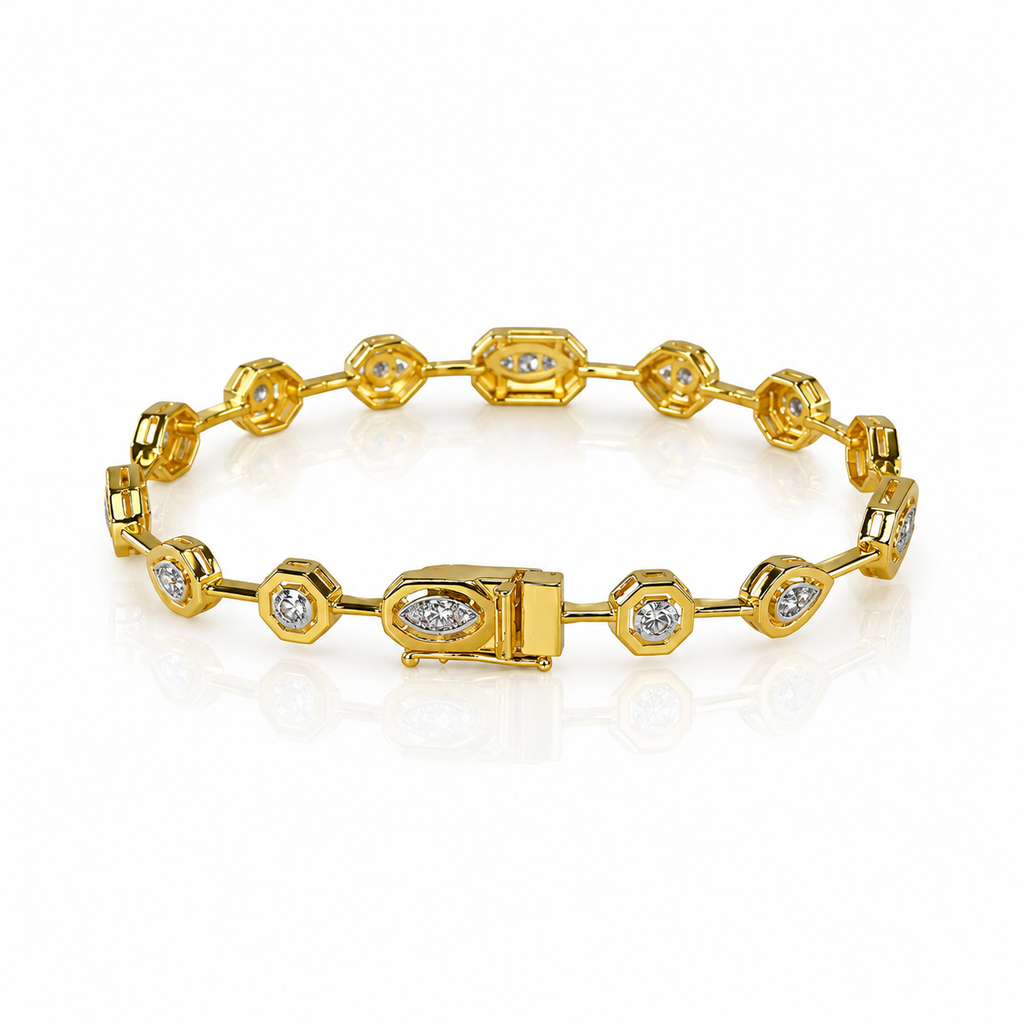 Mixed Vibe Zircon Stone Silver Bracelet