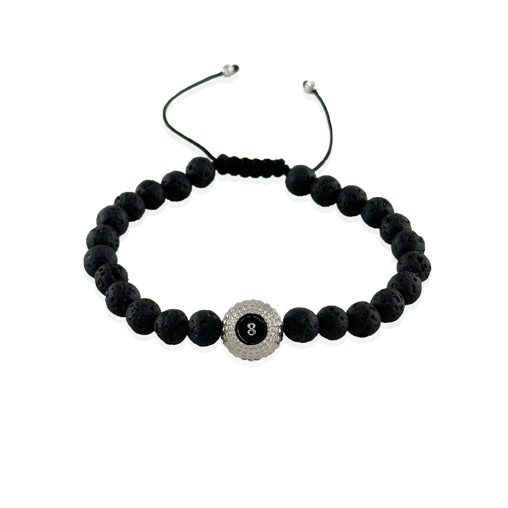 Lava Stone Billiard Ball Bracelet 