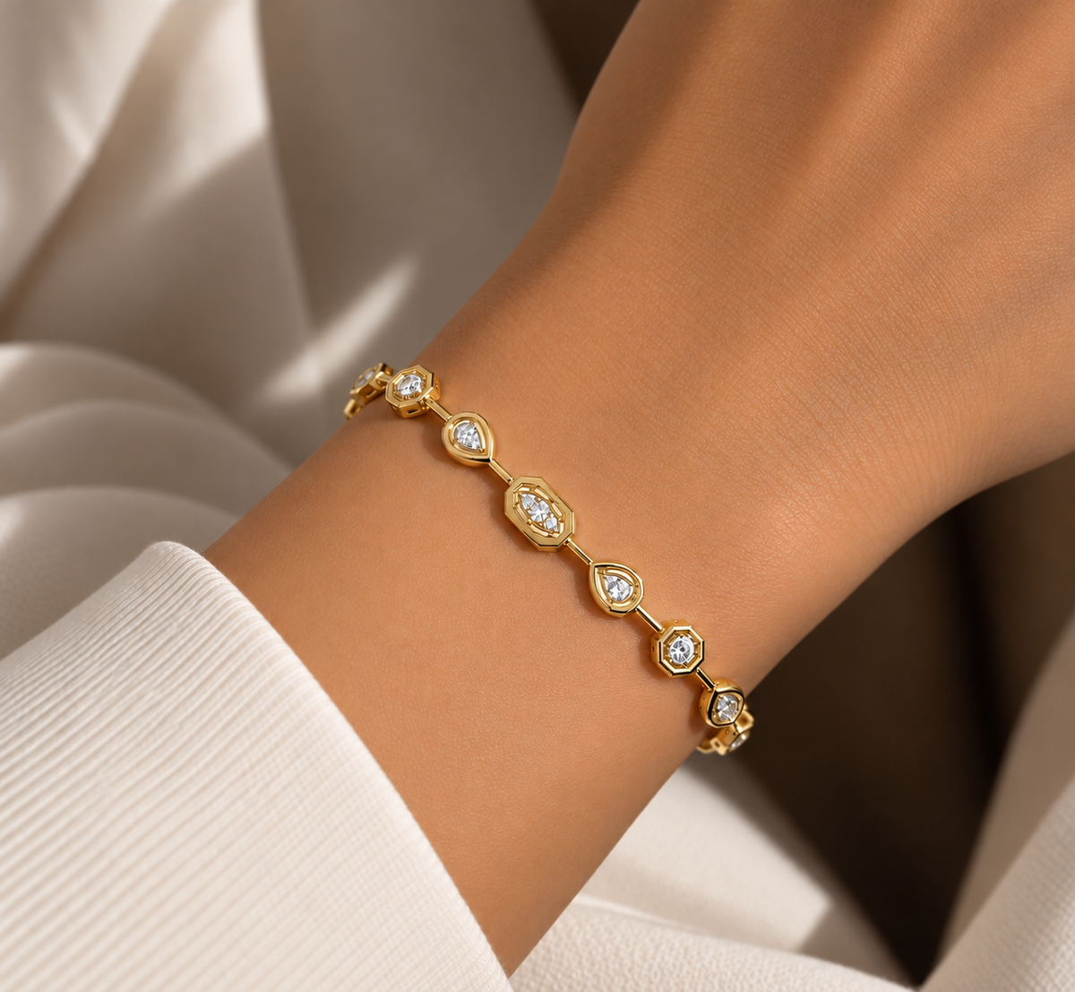 Mixed Vibe Zircon Stone Silver Bracelet