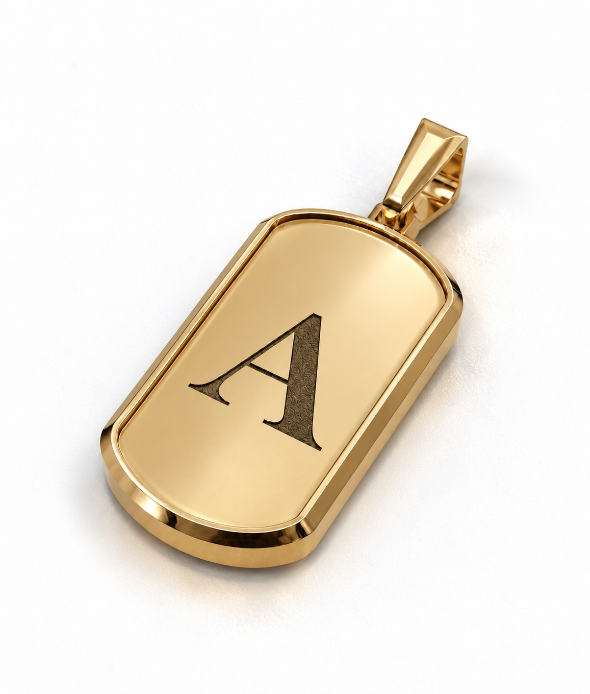Initial Small Frame Gold Plated Silver Necklace