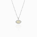 "Mini" Marquise Mother-of-Pearl Silver Necklace
