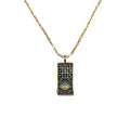 Eye of Egypt Hieroglyph Gold Plated & Oxidized Pendant