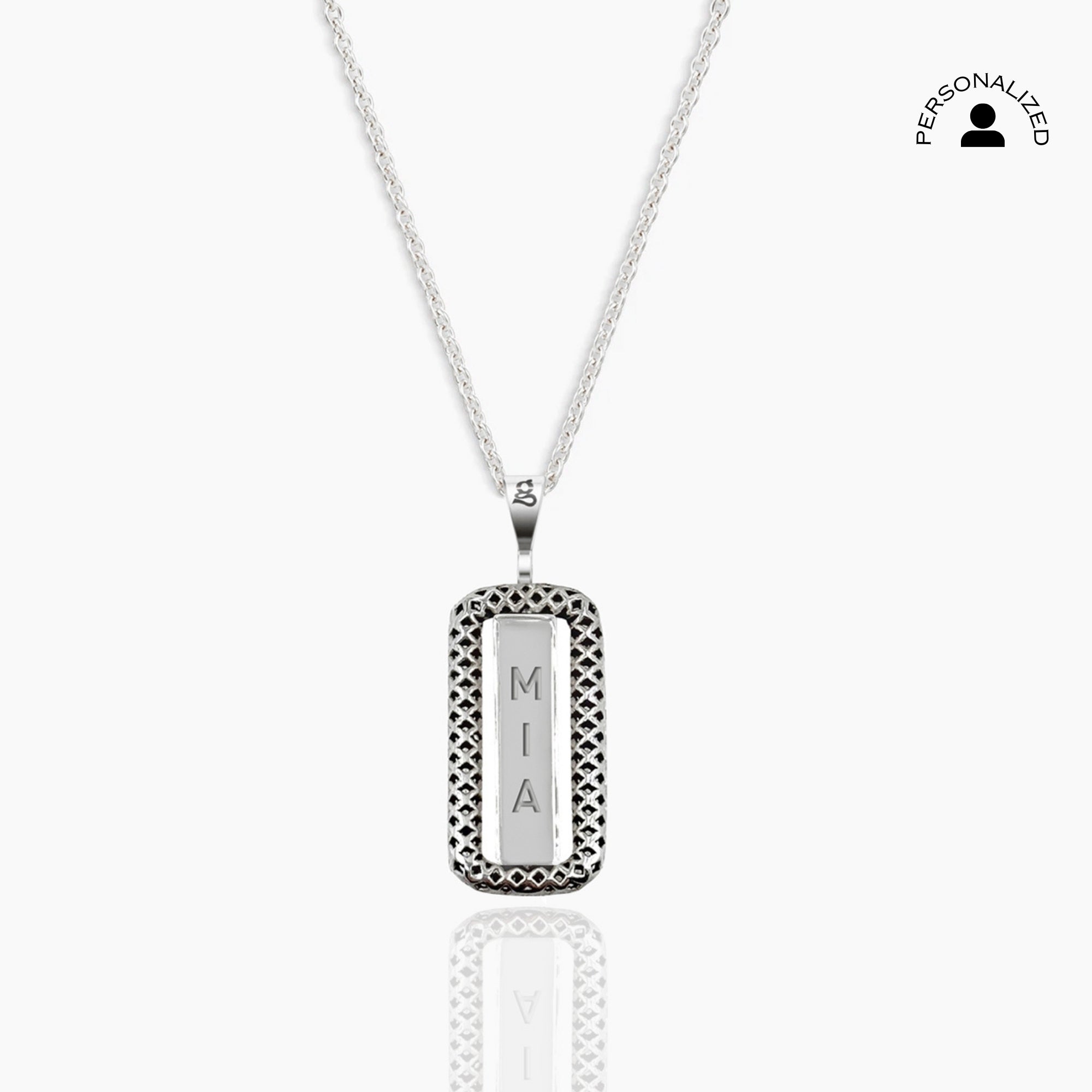 Kişiselleştirilebilir Spinner Gümüş Kolye - Büyük