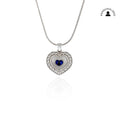 Heart Evil Eye Enamel Silver Necklace 