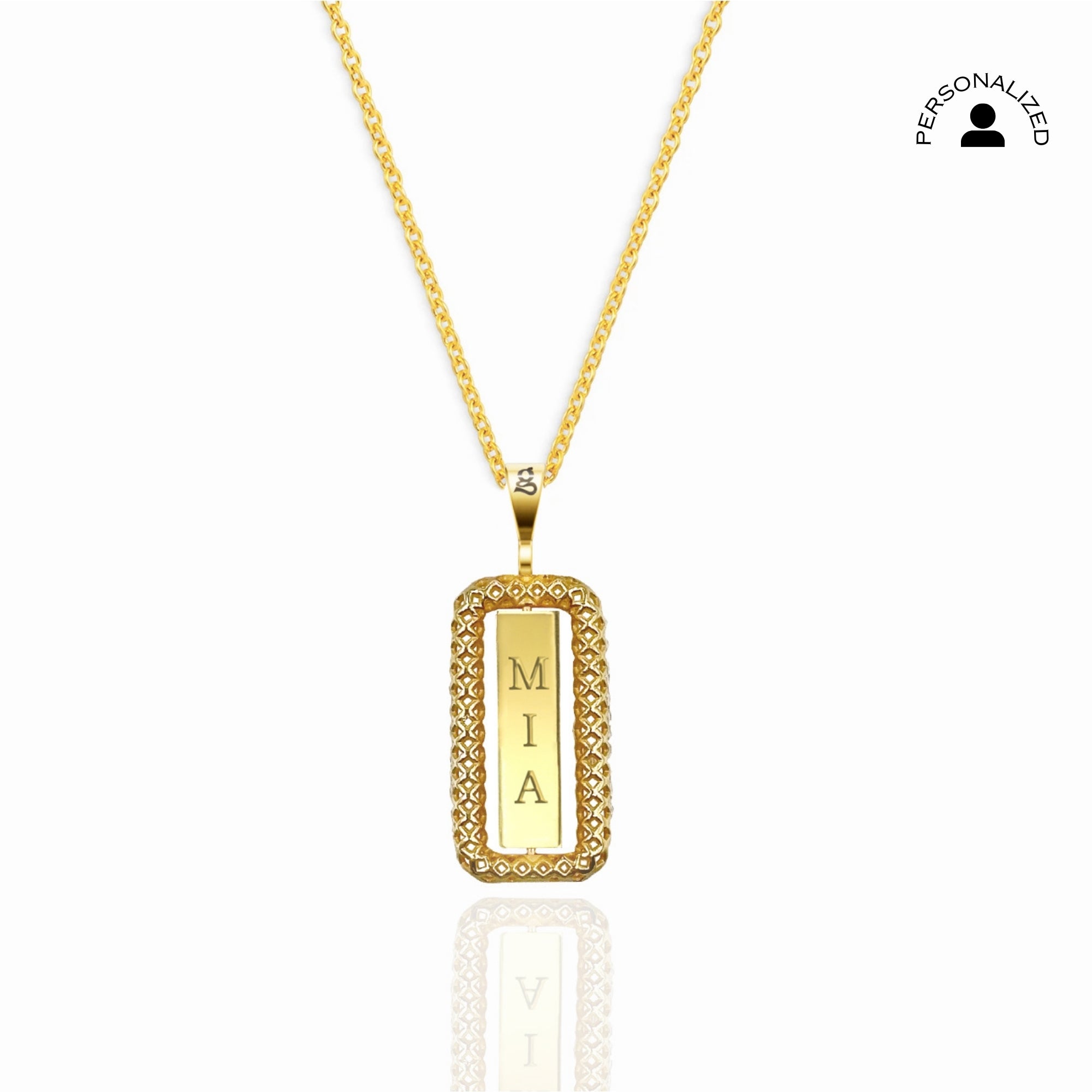 Kişiselleştirilebilir Spinner Gümüş Kolye - Büyük