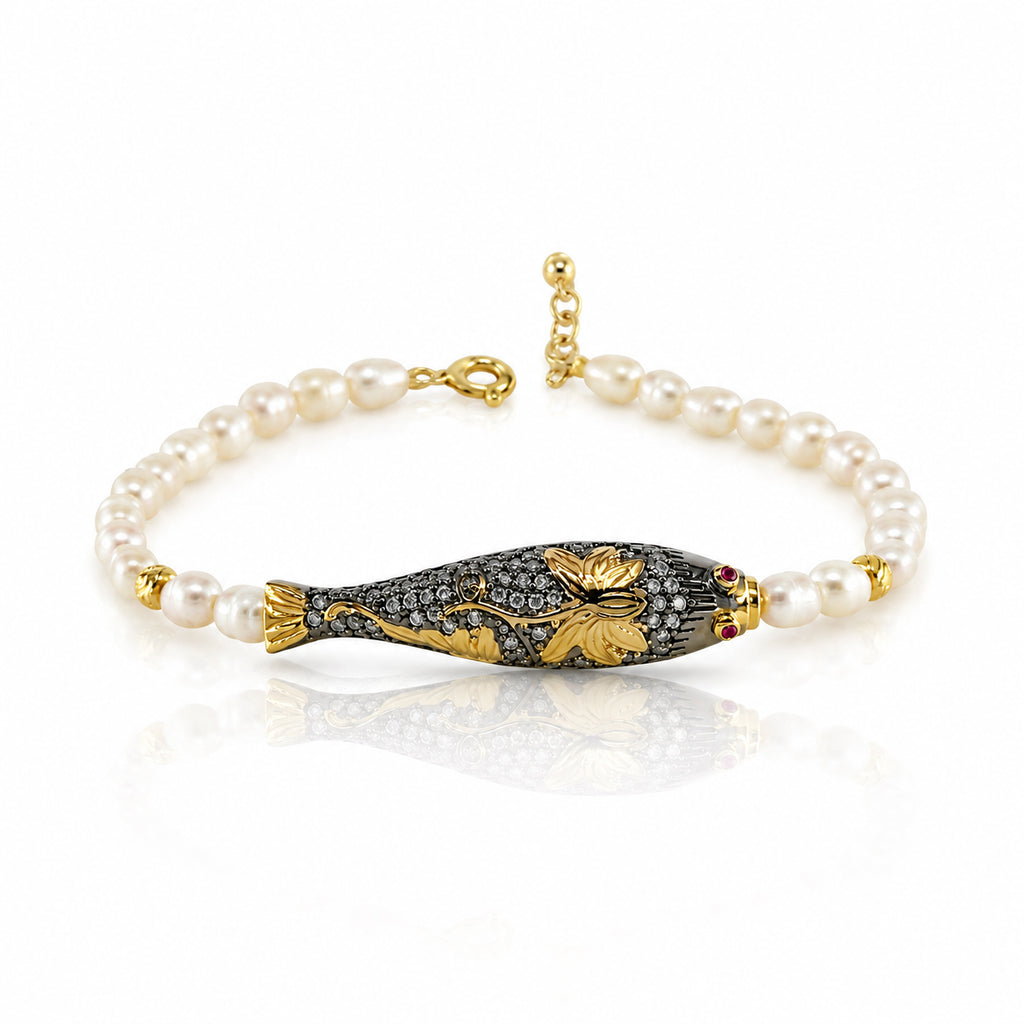 Fish Pearl Design Bracelet 