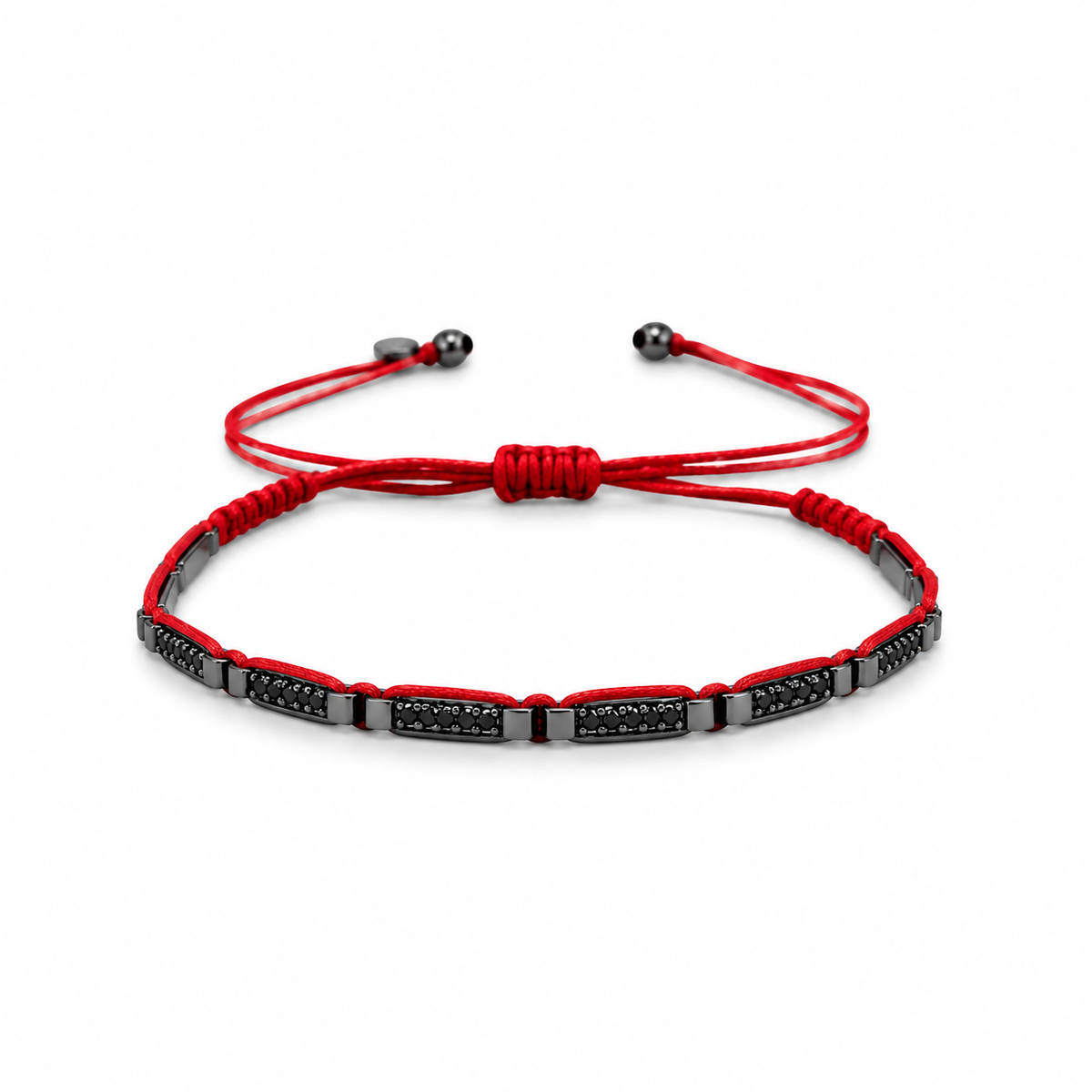 Onyx Bar Red Cord Bracelet