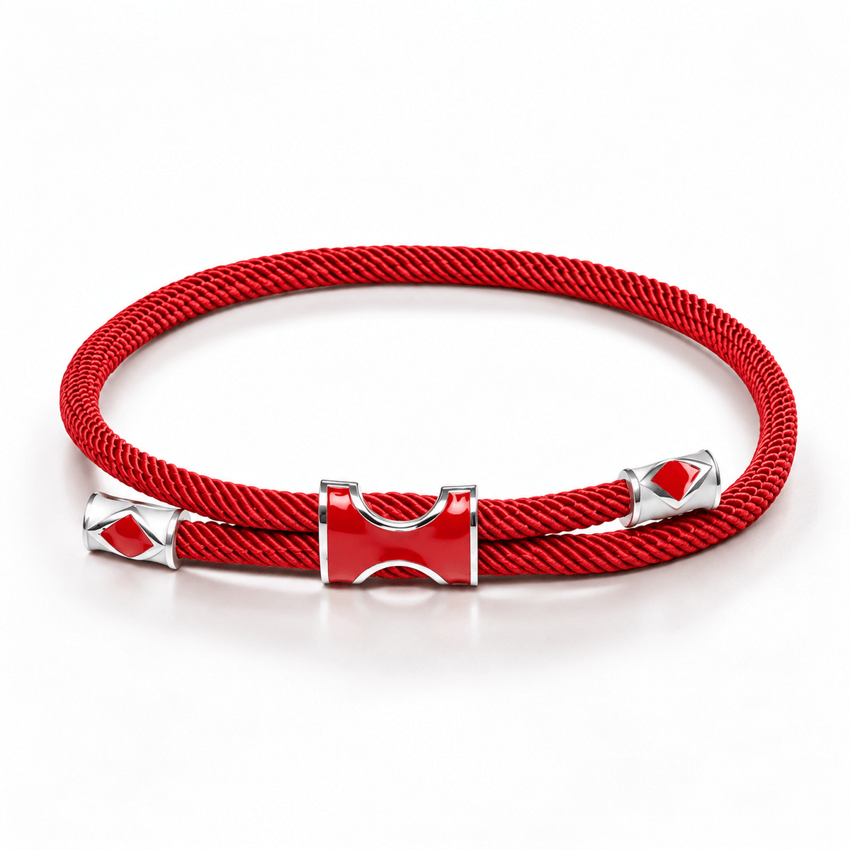 Gosi Silver Lucky Bracelet - Red