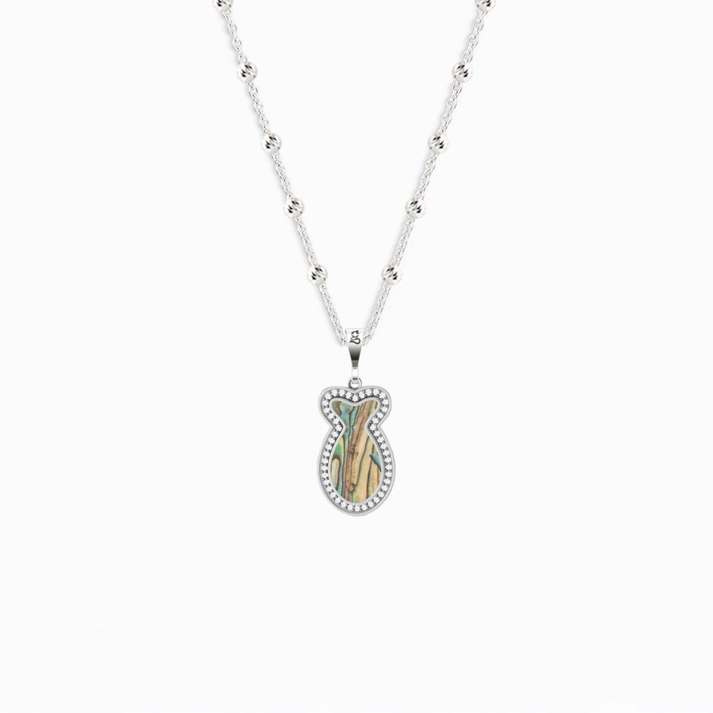 Fish Ocean Mother-of-Pearl Silver Necklace 