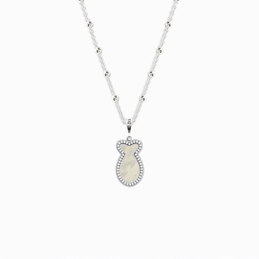 Fish Mother-of-Pearl Silver Necklace