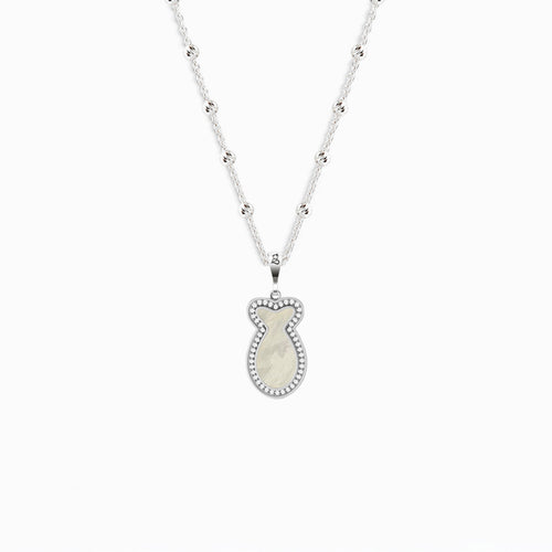 Fish Mother-of-Pearl Silver Necklace