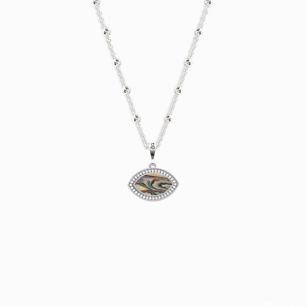 Marquise Ocean Mother-of-Pearl Silver Necklace 