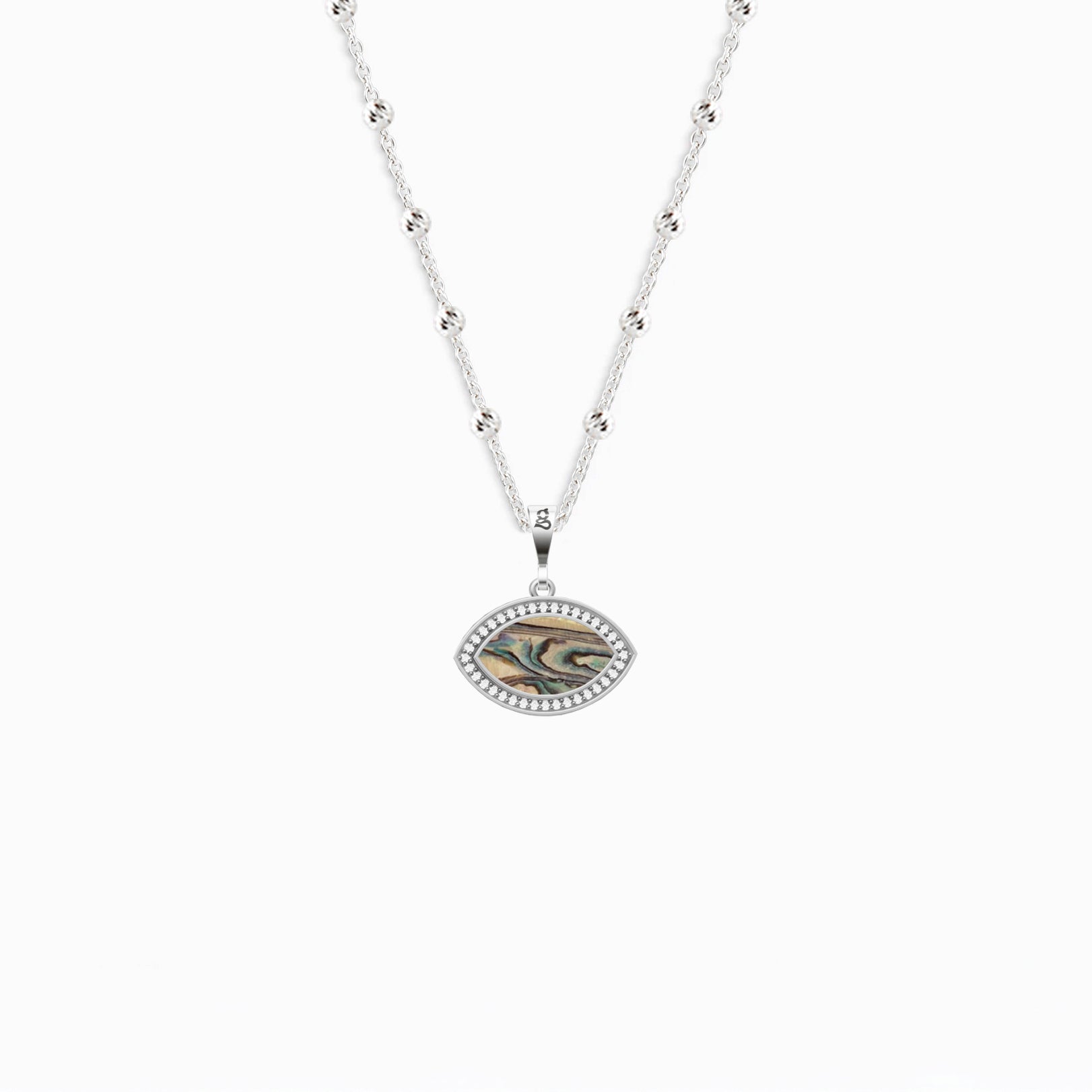 Marquise Ocean Mother-of-Pearl Silver Necklace 
