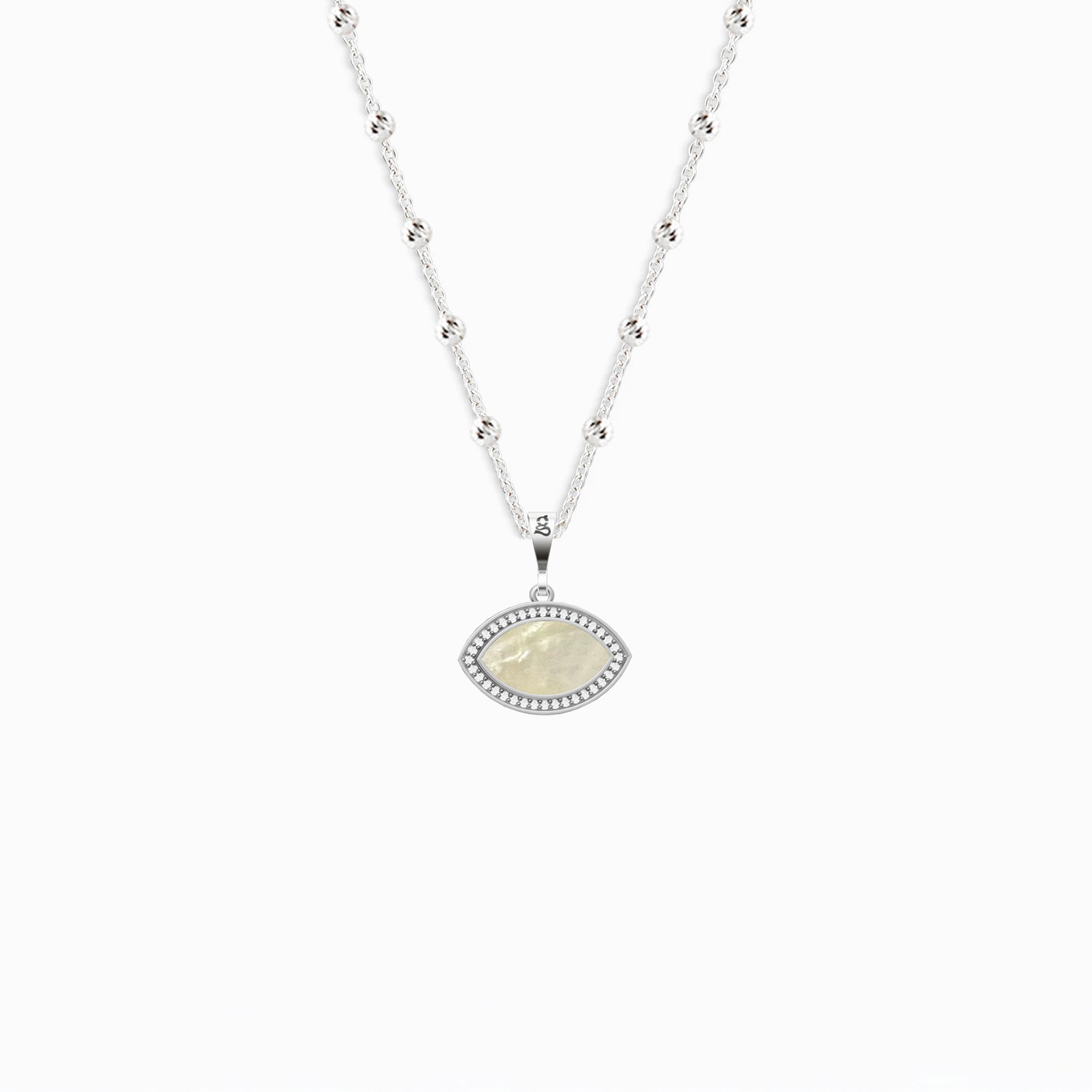 Marquise Mother-of-Pearl Silver Necklace 