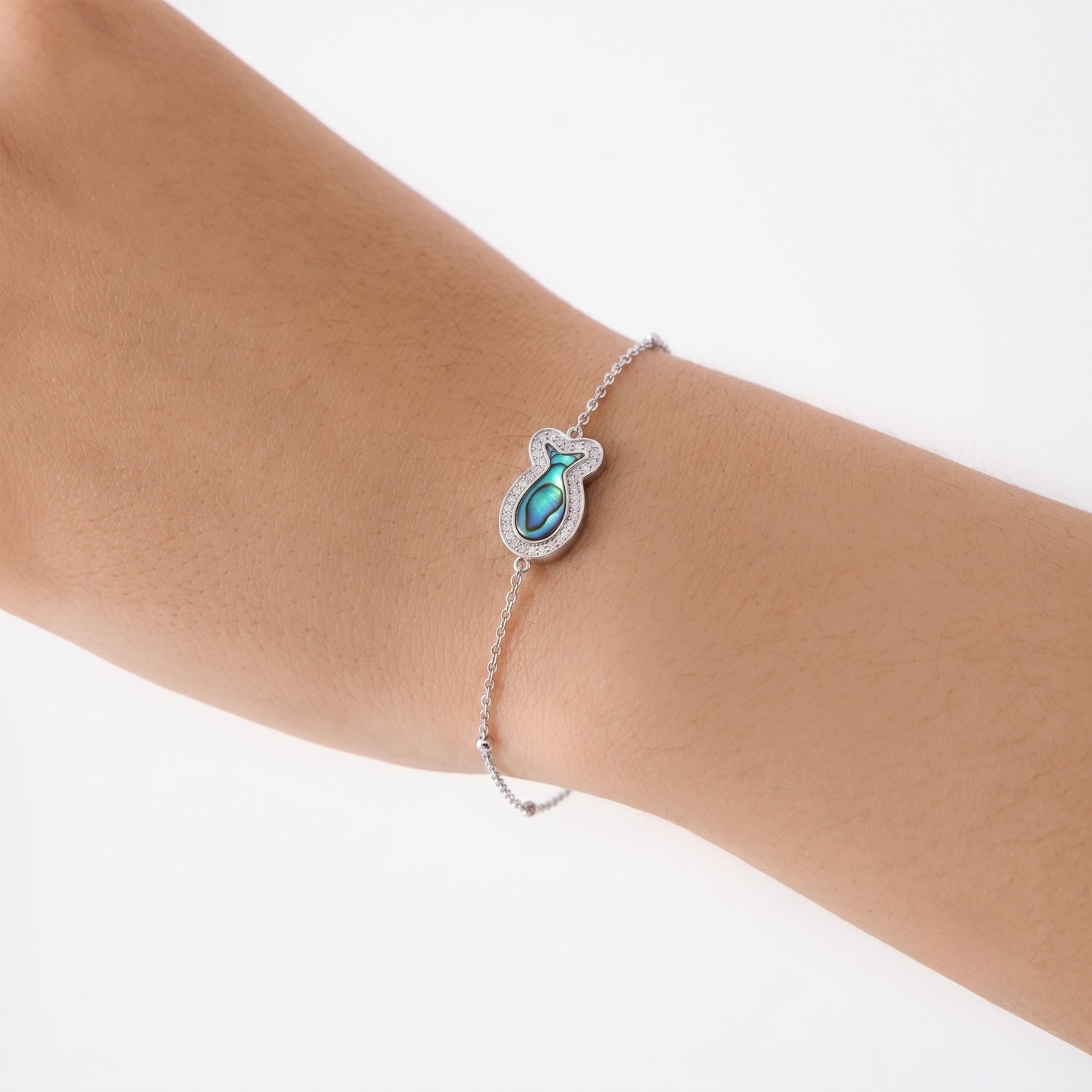 "Mini" Fish Ocean Pearl Silver Bracelet