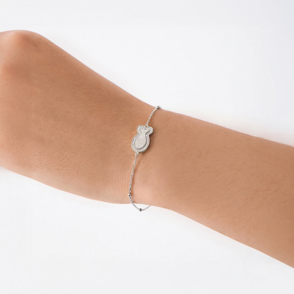 "Mini" Fish Mother-of-Pearl Silver Bracelet
