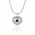 Heart Evil Eye Enamel Silver Necklace 