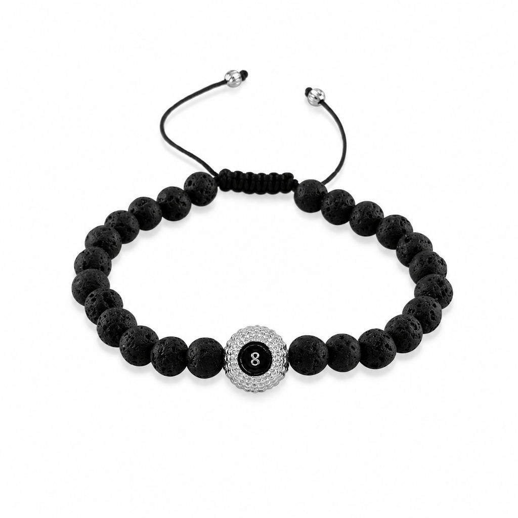 Lava Stone Billiard Ball Bracelet 