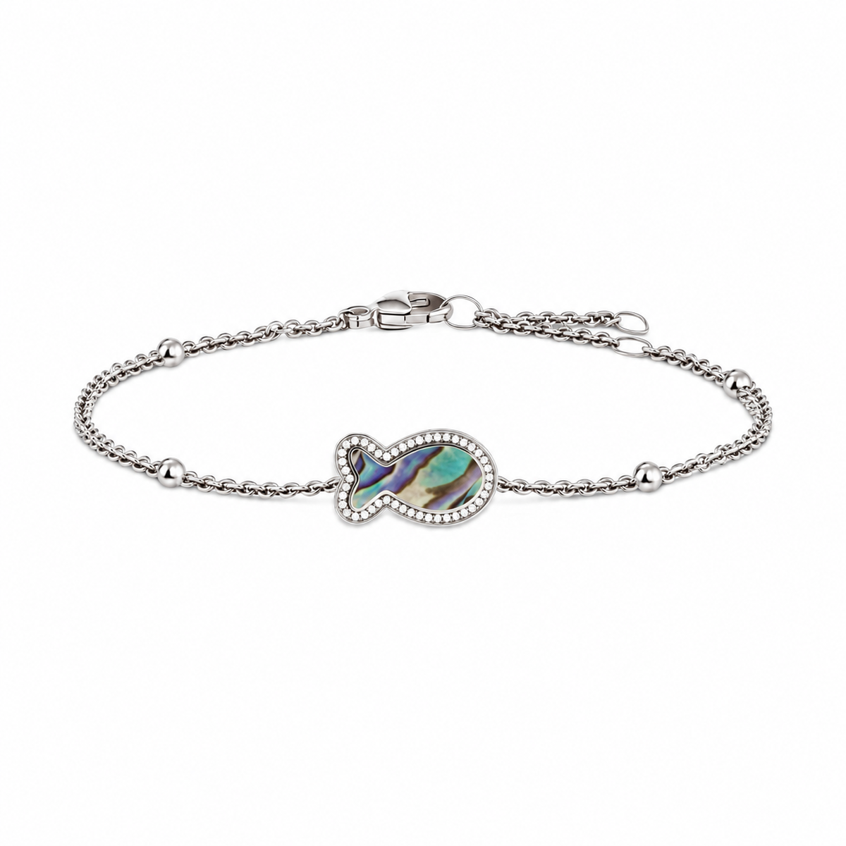 "Mini" Fish Ocean Pearl Silver Bracelet