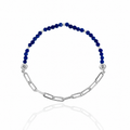 Lapis Lazuli &amp; Forse Art Silver Bracelet 