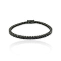 Round Cut Onyx Siyah Rodyum Su Yolu Bileklik