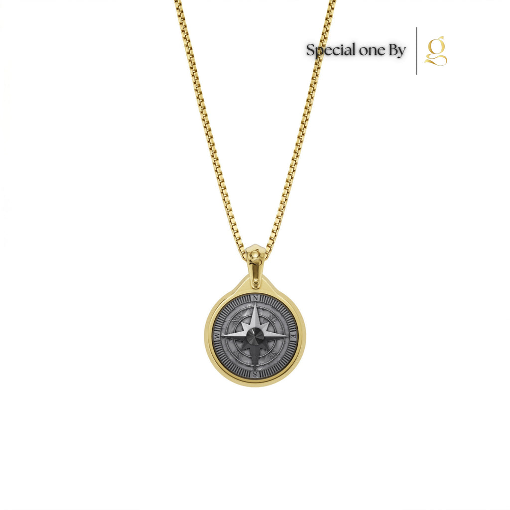 S26® 0.10 Carat Black Diamond Compass Necklace