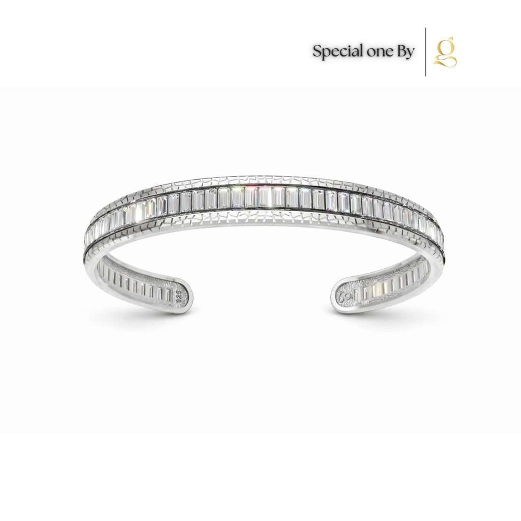 Snake Skin Design Silver Cuff Bracelet