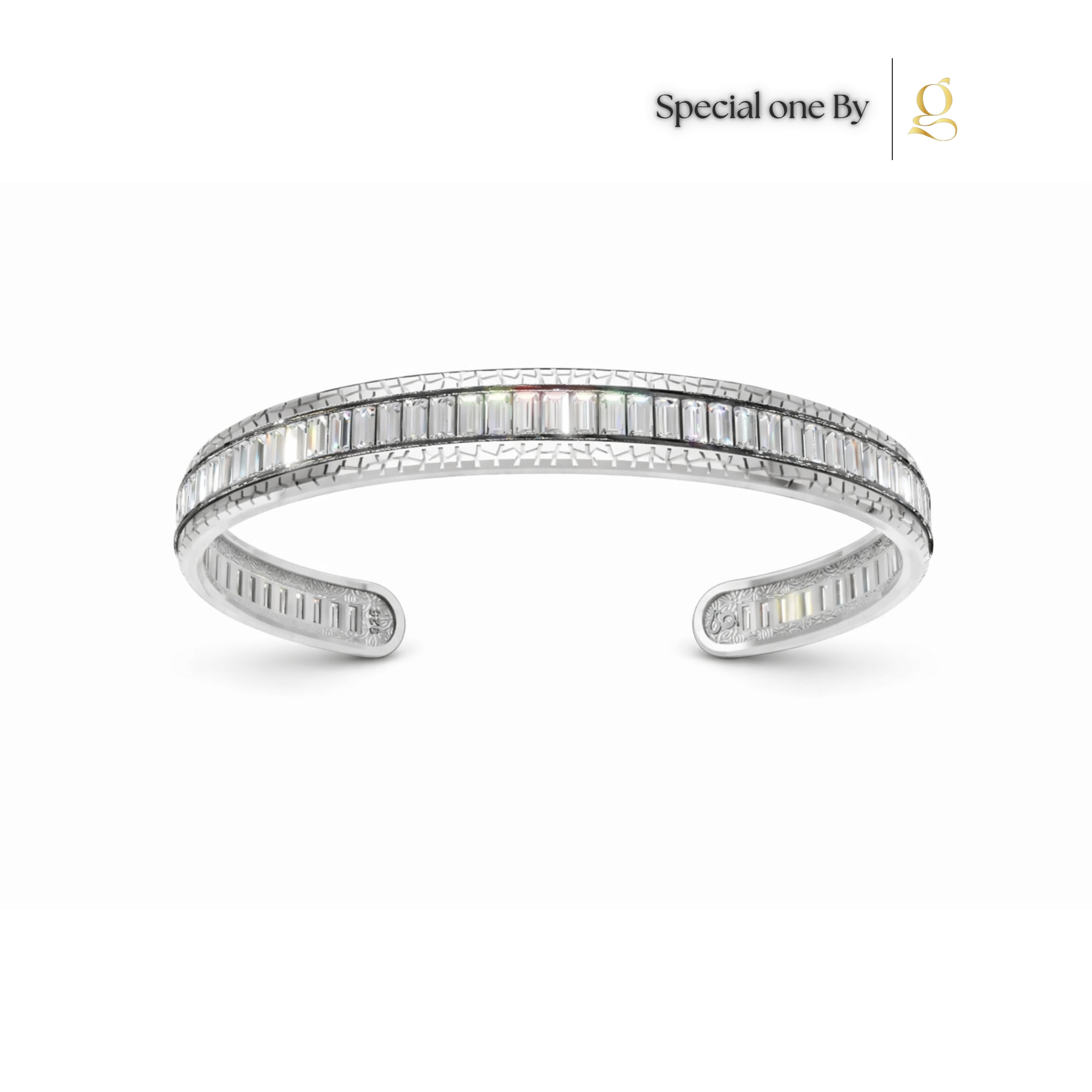 Snake Skin Design Silver Cuff Bracelet