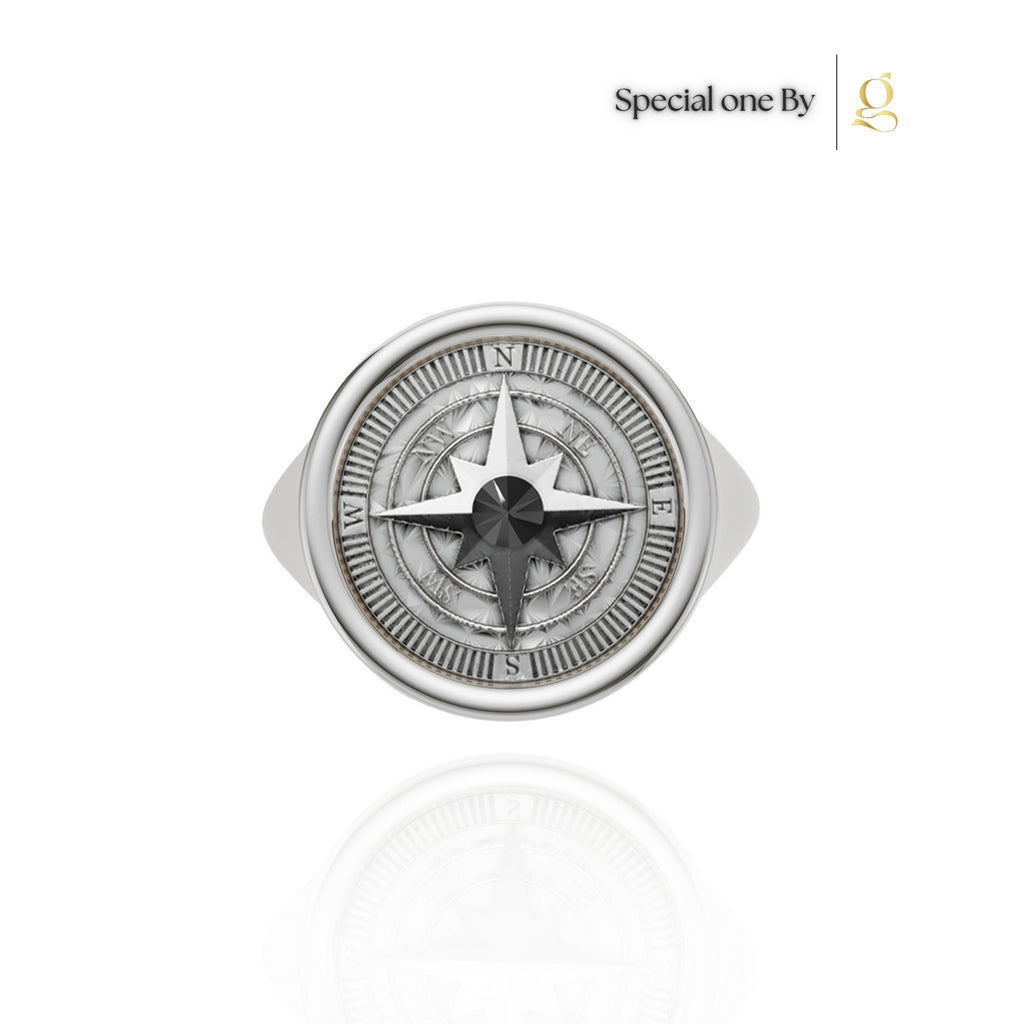 S26® 0.10 Carat Black Diamond Compass Ring