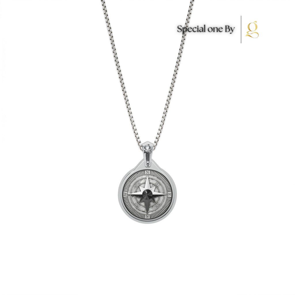 S26® 0.10 Carat Black Diamond Compass Necklace