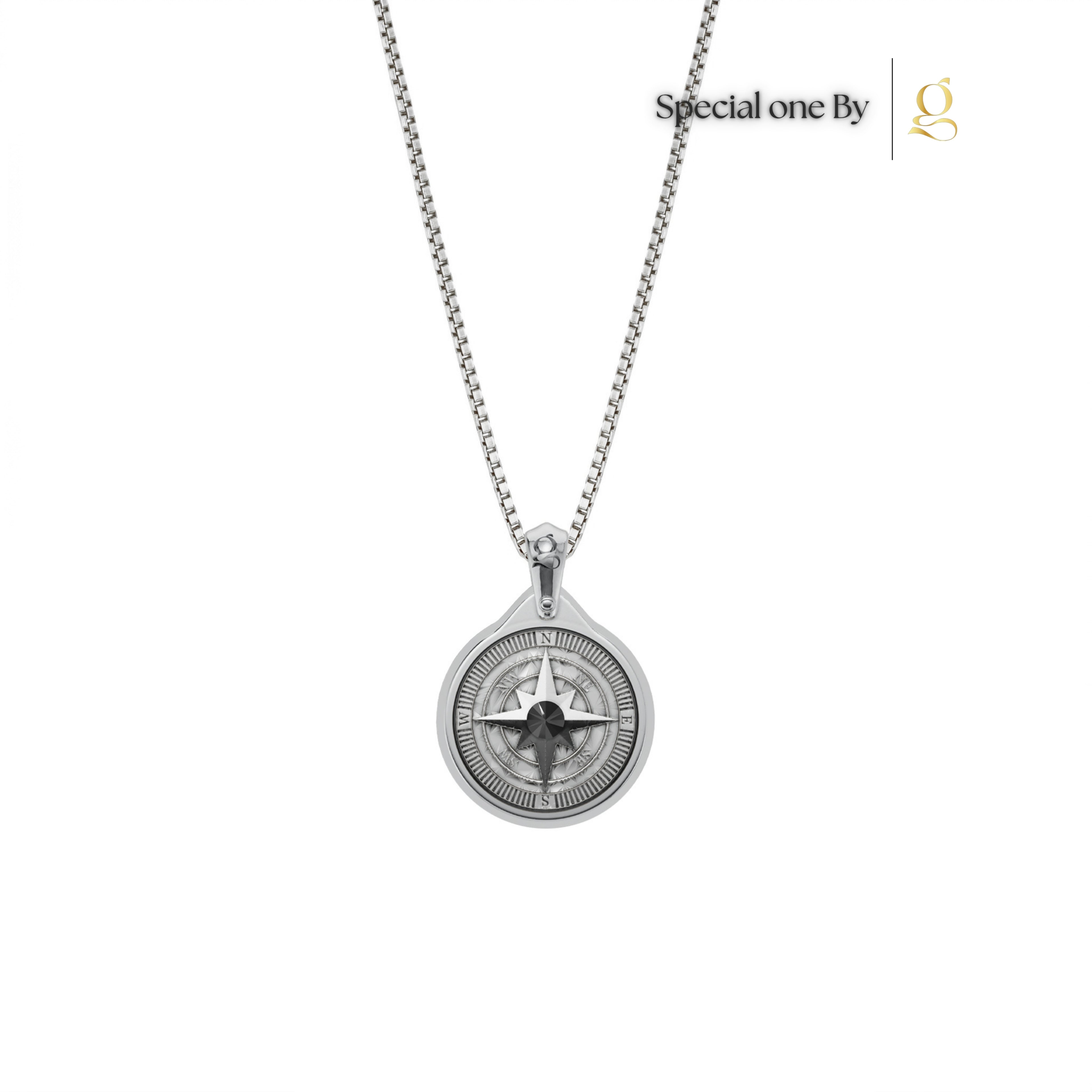 S26® 0.10 Carat Black Diamond Compass Necklace
