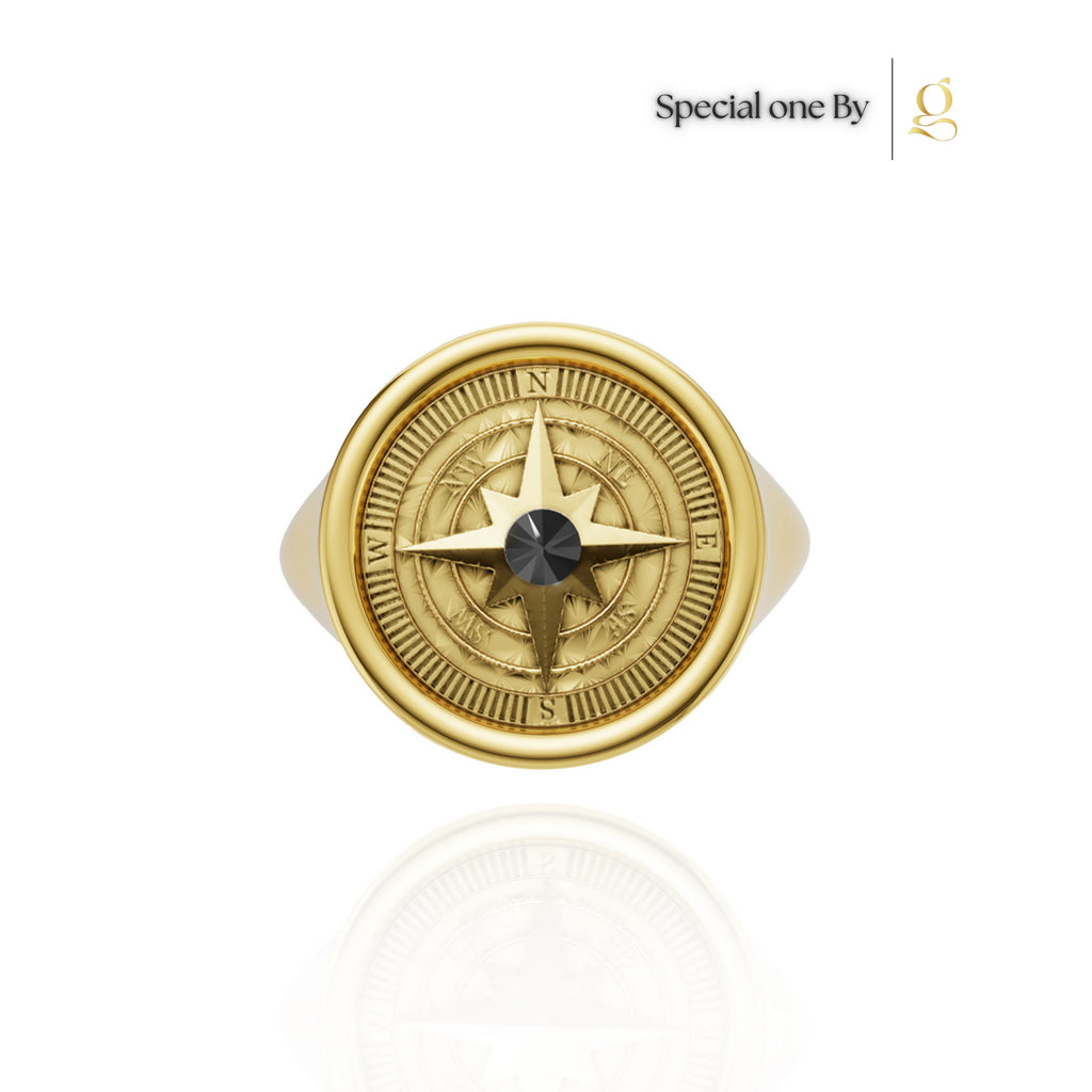 S26® 0.10 Carat Black Diamond Compass Ring