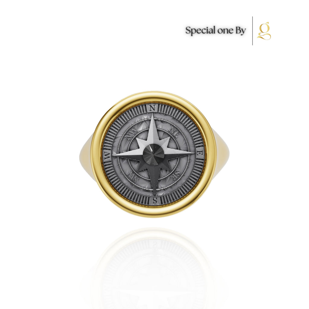 S26® 0.10 Carat Black Diamond Compass Ring